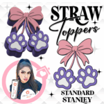 Dog Paw 3D Printed Straw Topper