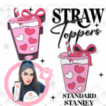 Heart Bow Coffee 3D Printed Straw Topper