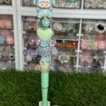 Teal Lulu Dog Beaded Pen