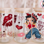 Betty Red Bandana Cup with UVDTF with 3D topper
