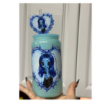 Blue Karol Cup with UVDTF with 3D topper