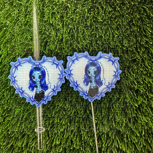 Blue Karol 3D Printed Straw Topper